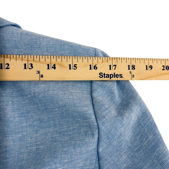 New J.Crew Linen Cotton Blazer Womens 10 Light Blue Gold Buttons Fully Lined NWT - Picture 11 of 11